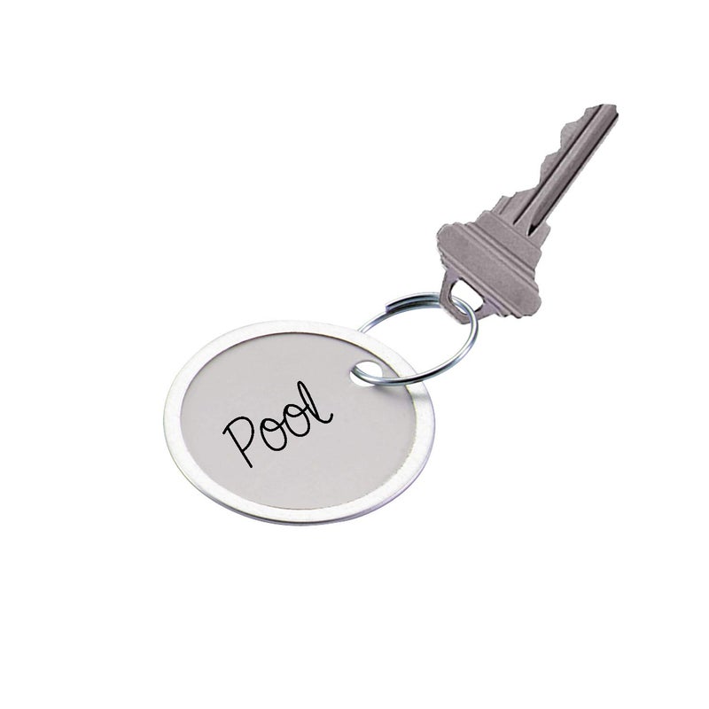 Lucky Line Round Paper Tag 1-1/4"" with Metal Rim and Split Ring, 20 Pack (28220) - Image 3
